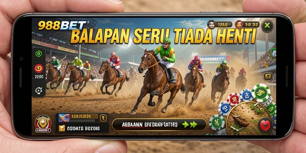 Screenshot gameplay Racing di 988BET, menampilkan balapan yang seru.