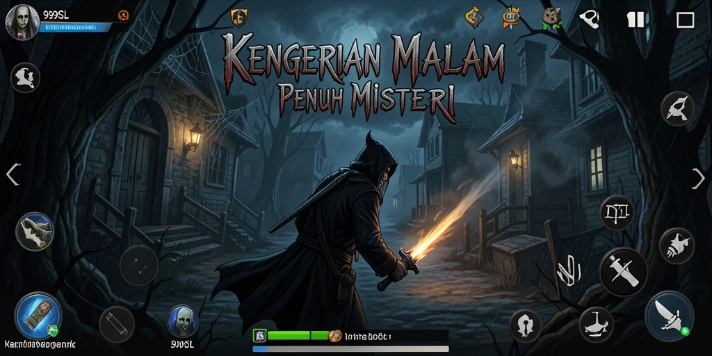 Screenshot gameplay menegangkan dari 99SL dengan suasana horor yang mencekam.