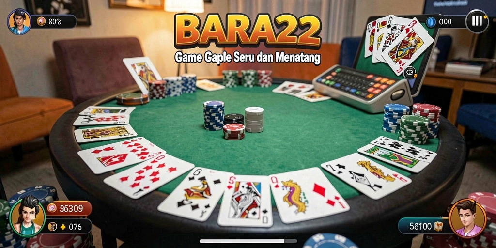 Tampilan gameplay Gaple yang seru di BARA22.