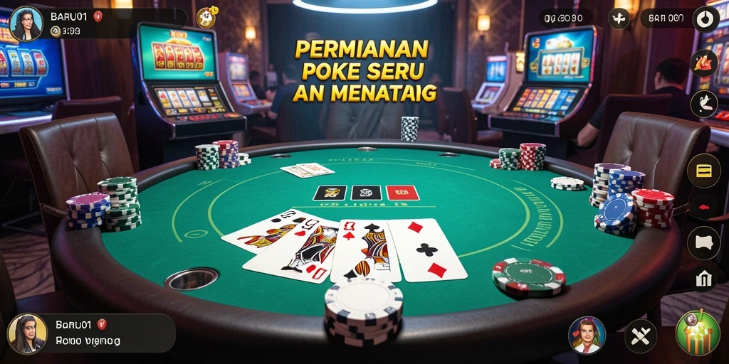 Screenshot utama BARU01 yang menunjukkan aksi permainan Poker.
