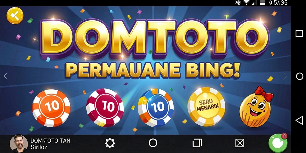 Screenshot gameplay utama DOMTOTO yang menampilkan suasana Bingo yang seru.