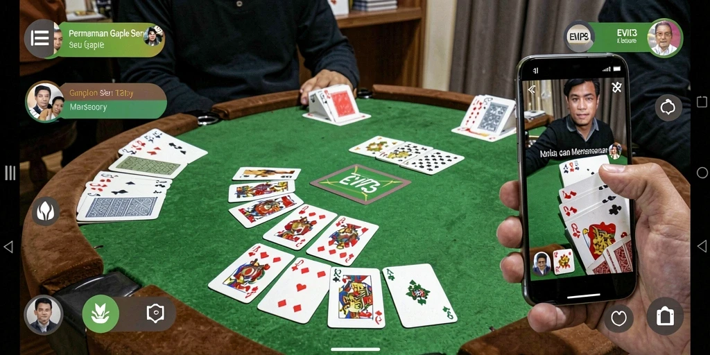 Tampilan gameplay EVIP3 yang menarik dalam permainan Gaple.