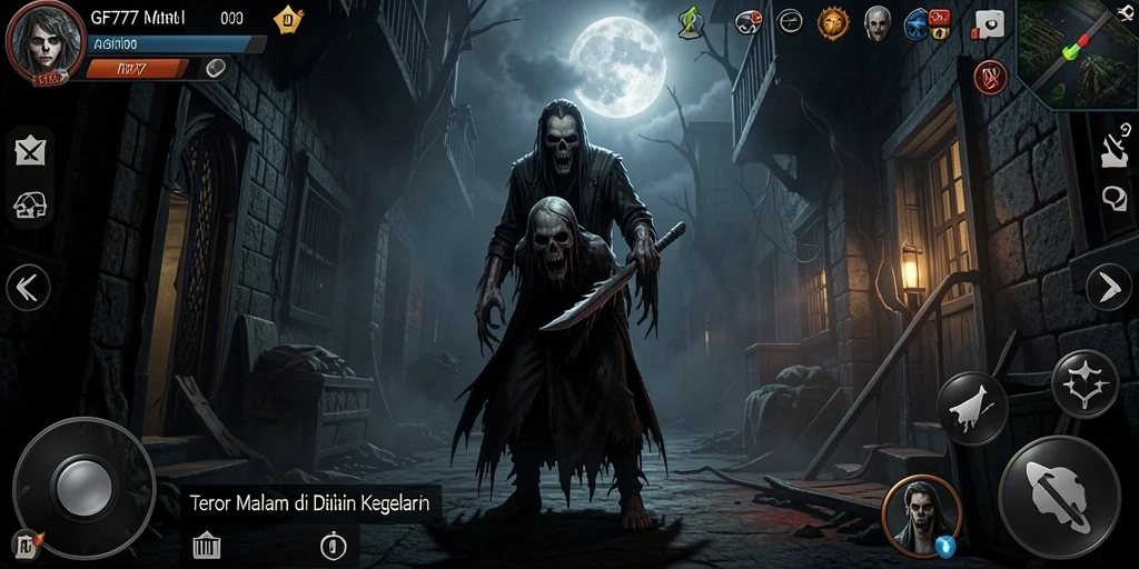 Tampilan gameplay GF777 yang mencekam dan penuh ketegangan.