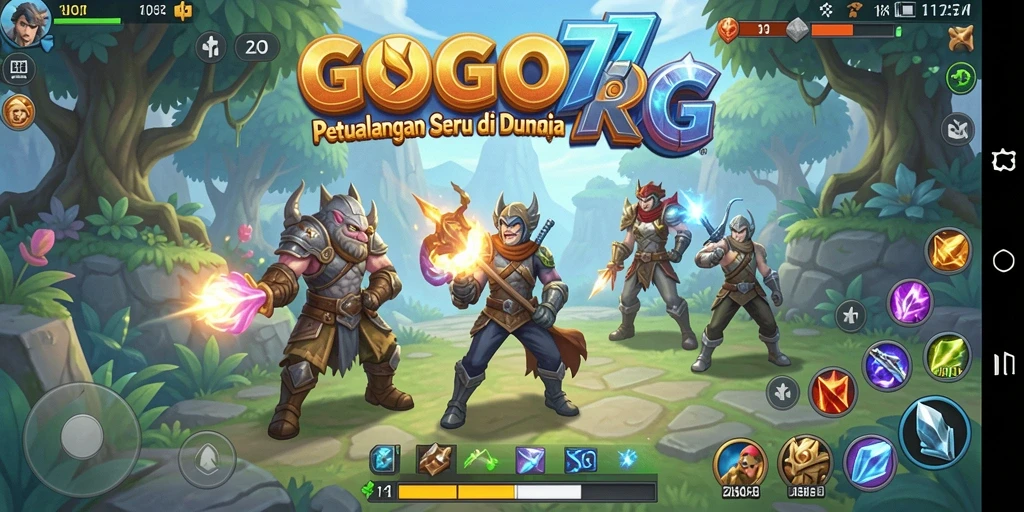 Gameplay GOGO77 dengan pertarungan RPG yang mendebarkan.