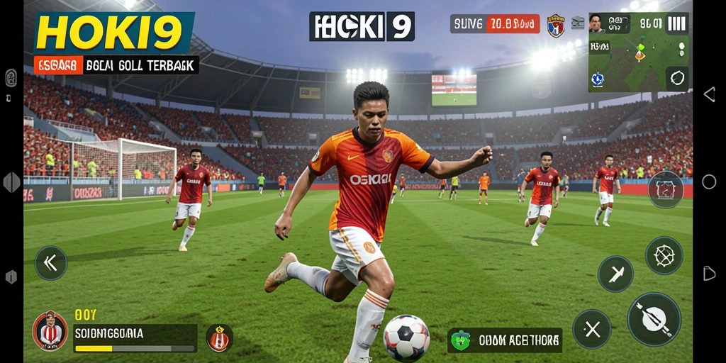 Tampilan gameplay seru dalam HOKI9 yang penuh aksi sepak bola.