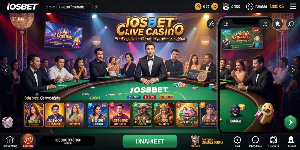 Tampilan utama gameplay Live Casino IOSBET dengan dealer profesional.