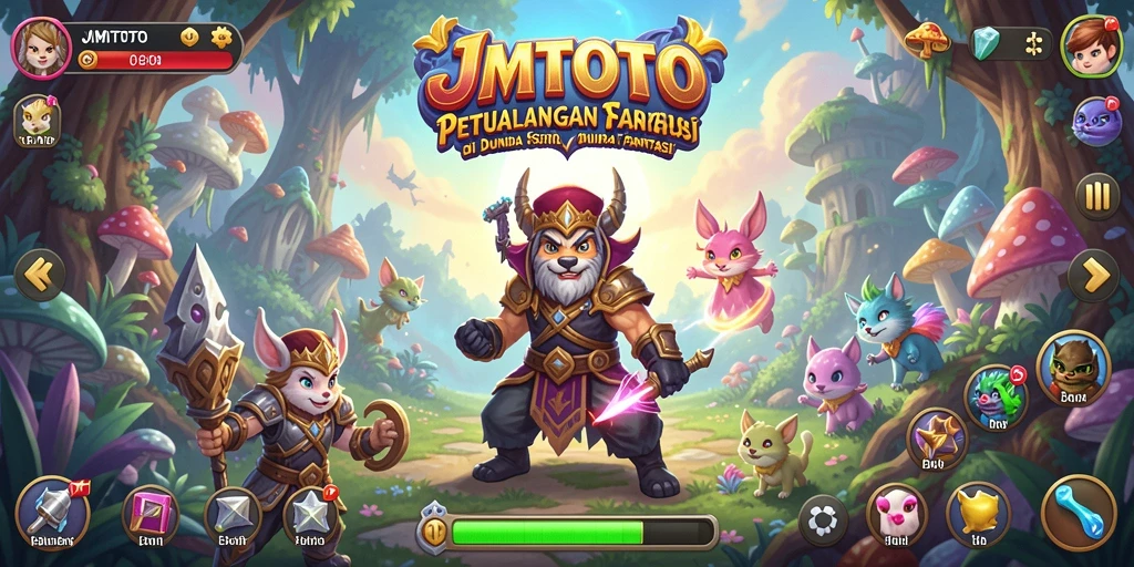Tangkapan layar utama JMTOTO menampilkan petualangan seru di dunia fantastis.
