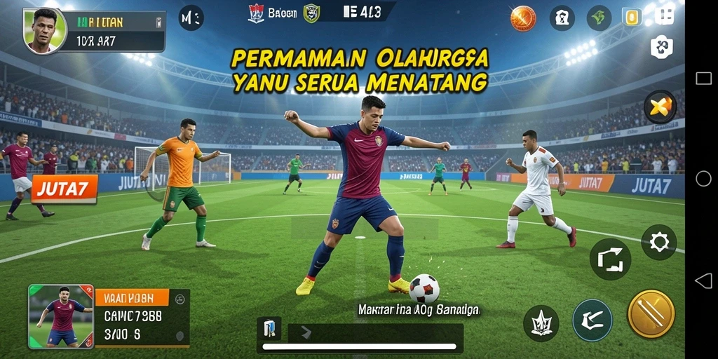 Tampilan gameplay JUTA7 yang menegangkan dengan aksi olahraga seru.