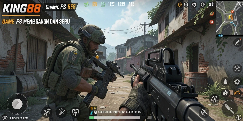 Gameplay seru KING88 dengan pertempuran FPS yang menegangkan.
