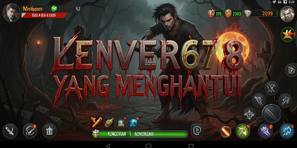 Screenshot gameplay LOVE678 menampilkan suasana horor yang mencekam.
