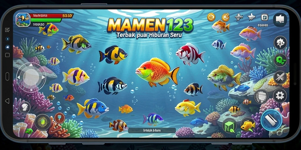 Screenshot dari gameplay Tembak Ikan yang seru dan menegangkan.