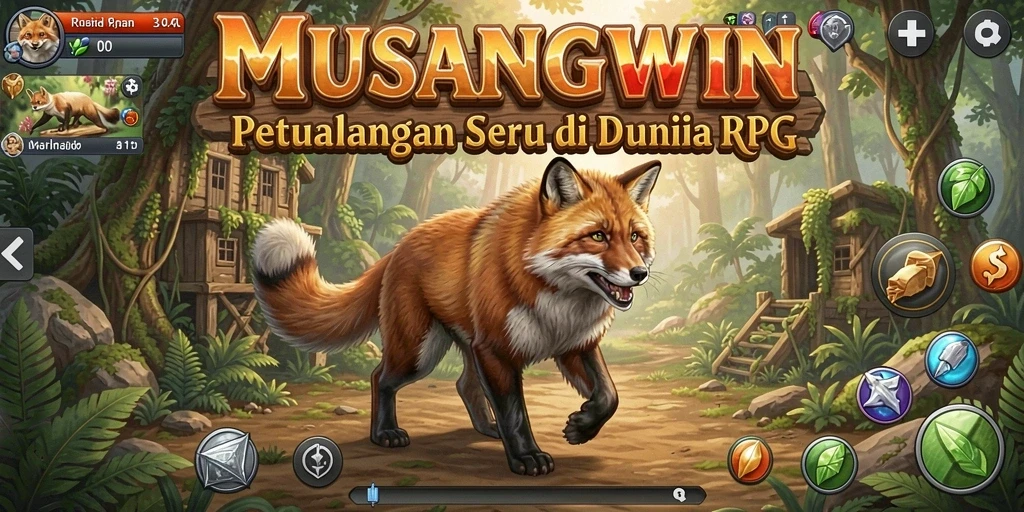 Tampilan gameplay MUSANGWIN yang menarik dengan pertarungan seru.