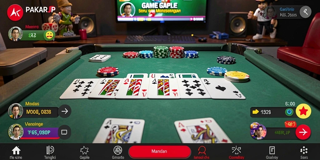 Screenshot gameplay PAKARJP dengan suasana Gaple yang seru.