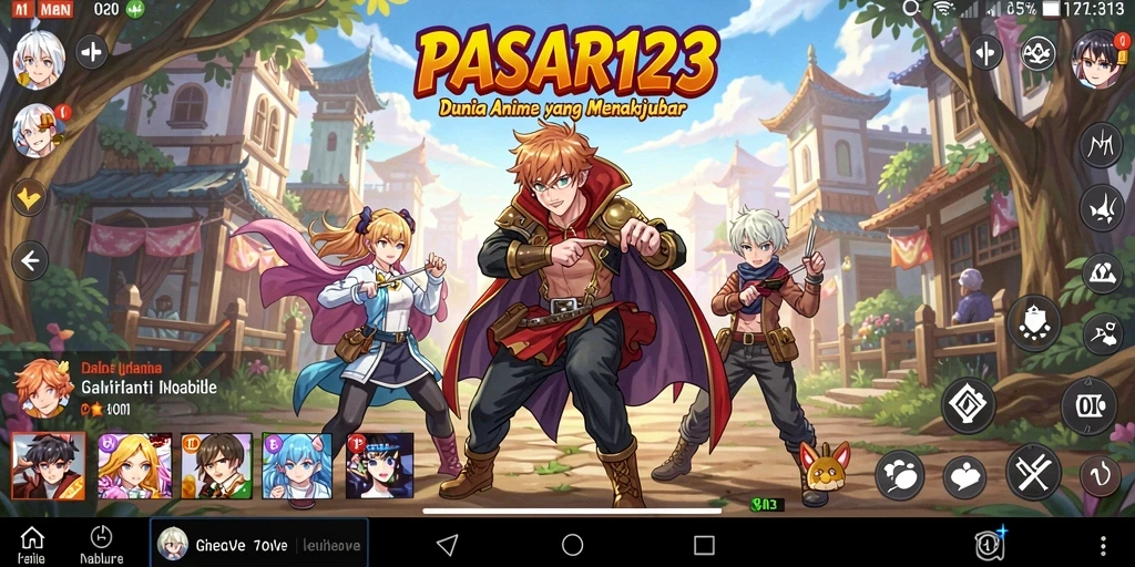 Screenshot gameplay PASAR123 menunjukkan petualangan seru di dunia anime.