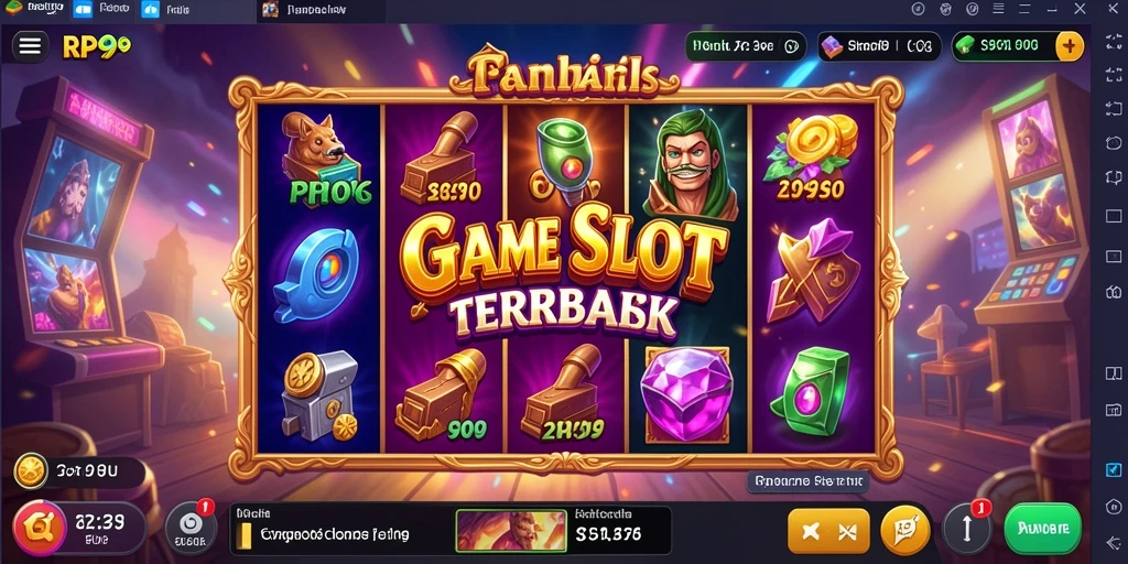 Tampilan gameplay seru dari RP99 dengan berbagai mesin slot yang menarik.