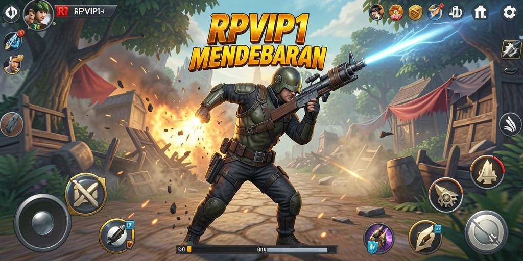 Screenshot RPVIP1 menampilkan aksi seru di medan tempur.