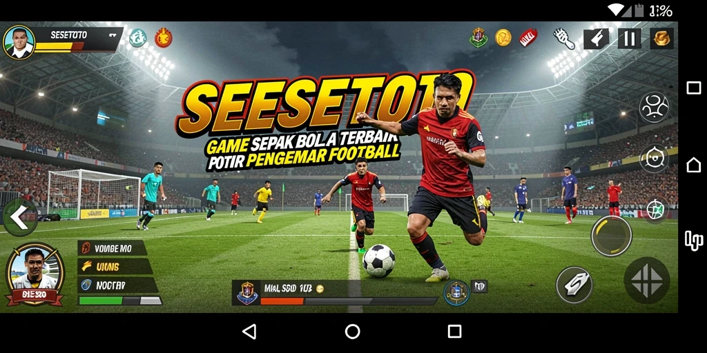 Tampilan gameplay SESETOTO yang seru dan mendalam dalam dunia sepak bola.