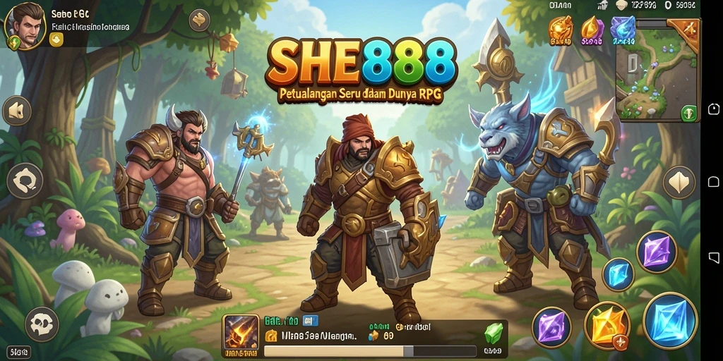 Tampilan menakjubkan dari petualangan RPG dalam SHE888.
