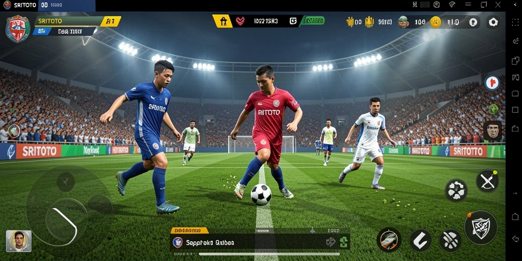 Tampilan gameplay menarik dari SRITOTO yang penuh aksi Football.