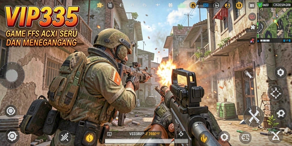 Screenshot VIP333 menampilkan aksi seru dalam pertempuran FPS.